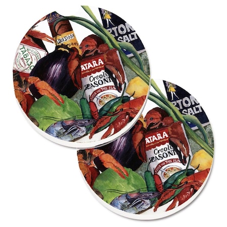 Carolines Treasures Louisiana Spices Set of 2 Cup Holder Car Coaster 8131CARC